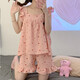 
TULX suspender pajamas for women in summer cotton 2023 new Japanese sweet girl summer princess style home clothing set 844# suspender love pink [21] Y M 80-100Jin [Jin equals 0.5 kg]