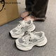 Camila Ksenia Offizielle Website Small C/K Daddy Schuhe Frauen 2025 Neue Sommer Heiße Mode vielseitige dicke alleinige Schuhe Casual Sneakers Silber 38