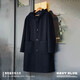 Maden Workwear American retro college style wool woolen coat hooded warm mid-length wool jacket men's winter navy blue M (170)
