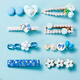 Xinge Accessoires pour les cheveux pour enfants filles anniversaire pour enfants en épingle à cheveux bricolage bijoux de bijoux glace et neige bleu 158 pièces Cadeaux d'anniversaire