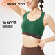 MOLY VIVI retro contrasting sports bra women's new markless lingerie sports yoga beautiful back magic Vivi molyvivi pumpkin brown S size (70 A/B/C)