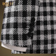 
RESHILY wool suit men's jacket trendy double-breasted black and white plaid suit fashionable casual and long single western thick style, rough black and white plaid single suit 180/XL/52 (weight 135-150Jin [Jin equals 0.5 kg])