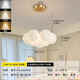 
Zaiwai #LED Living Room Main Lighting Restaurant Nordic Creative Oil-White Chandelier Bedroom Ceiling Lighting Whole House Combination 9734-Black 7-Head Three-Color Lighting-White Ball 12CM