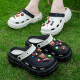 LangSha slippers garden hole shoes men and women summer thick sole slimming feel soft at home non-slip 738 milk white 37-38