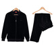 Woodpecker's new middle-aged cardigan sportswear Spring and Autumn Gold Velvet Men's Large Size Three-Piece Set Winter Warm Gold Minky Velvet Casual Set Blue 6187 Spring and Autumn Spring and Autumn Style Long Sleeves XL [Suggested 125-145Jin [Jin equals 0.5 kg]]