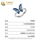 China Gold S925 Silver Gradient Blue Butterfly Ring Women's Light Luxury Fashion Versatile Temperament Ring Birthday Gift for Girlfriend About 2.5g