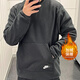 NIKE Sweatshirt Jacket Men's 2025 Autumn Sportswear Warm Polar Fleece Round Neck Pullover DD4855-010 Black M
