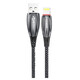 Pinsheng Apple Data Cable Carga rápida Cable de carga USB iPhone14/13/11/11/xr/8p/7plus/6S/SE2/Pro Max Puerto de luz de automóvil de teléfono móvil Pantalla de luz Apple [Pantalla de luz de llama mejorada] 2 metros de gris negro