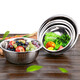 Chuangweiyue five-piece set stainless steel thickened vegetable basin leaky basin round basin sieve set thickened large and basin seasoning five-piece set 4 solid basins + 1 leaky basin
