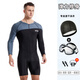 Chuangjingyixuan Swimsuit Men's Suit New Quick-drying Adult Swimming Equipment Swimsuit Men's Quick-drying Suit One-piece Hot Spring Men's Black Gray + Swimming Cap + Swimming Goggles + Earplugs and Nose Clip 2XL 130-150Jin Jin is equal to 0.5 kg