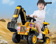 Hapi young excavator children can sit toy car boy remote control electric excavator large large engineering car [remote control electric + sliding] yellow + electric excavator single drive