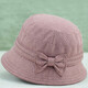 中老年女帽春秋盆帽渔夫帽休闲布帽老人帽子奶奶时装帽女士遮阳帽 紫红