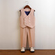 Wengeao (Wengeao) Kinderkleider Boy Host Kleidungskleidung Blumenjungenanzuganzug Anzug Set Kindertagempfänger Kostüm Prince Anzug Khaki Weste + Kurzärmele + Hosen