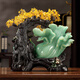 The source of gifts, treasure jade cabbage ornaments, golden toad crafts, store housewarming and opening gifts, home living room wine cabinet decorations, 14-inch blue ice, blessing and wealth, long 31 width, 11 height 35CM