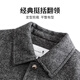 与狼共舞【含绵羊毛+超声波内里】秋冬翻领保暖外套男士夹克 004花灰 180 