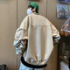 Poum Jacket Men's 2023 Осень и Зимняя улица Красивый пилот Американский ретро-дизайн негабаритный курт Crb-J683 Black 2xl
