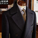 JEEP SPIRIT Winter Thickened Wool Polo Coat Business Medium-length Formal Cashmere Men's Jacket Polocoat Double Breasted Beige S
