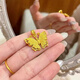 Yadige plated 24K gold ancient Chinese style filigree double layer three-dimensional butterfly pendant, feminine and versatile 999 clavicle chain gift filigree butterfly pendant + o-shaped chain