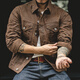 
Maden workwear American retro heavy canvas oil wax jacket for men Ami Kaji slim body clothes tough men's jacket autumn apricot tree palm (not washed) [men's high-end and handsome coat] 3XL