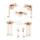 Shengli Xiuhe clothing headdress female bride 2024 new style simple and elegant simple wedding dragon and phoenix gown hair accessories new Chinese style with branches and ear hooks set