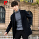 Pier Cardin Wool Wool Jacket Men's Short Spring and Autumn Thickened Double-Side Wool Coat High-end British Trench Coat Men's Clothing Green Gray S 165