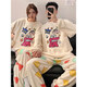 Mobeihai Crayon Shin-chan pajamas for a man and a woman couple autumn and winter flannel warm coral velvet thickened cartoon home clothes 3726# Male XL size recommended 125-155 Jin Jin equals 0.5 kg