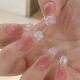 Meine sieben Tage 2024 Neue handgefertigte Rüstungen mit mittlerer Länge mit mittlerem Eis durchscheinend Aurora Diamond Blush Nagelkunstplatte Finger 24 Tabletten bis 1047# Crystal Purple Butterfly Trage Tool Kit Style
