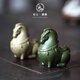 Tao Yunshang Yixing purple sand green horse tea pet ornaments exquisite zodiac handmade Tang horse tea play tea table ornaments purple sand-green horse green clay