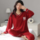Un pijama de guifensiones para mujeres en otoño e invierno de algodón puro pantalones de manga larga set de dos piezas de dos piezas y otoño nuevo versión coreana lindo dibujos animados dulces fatelas sueltas de talla de talla de talla de talla para el hogar