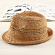 Karond Top-Hut Gentleman Hut Männer Strohhut Mode Top Hut Britisch Retro Jazz Hut Gentleman Hut mittleren Alters und älterer Strohhut Khaki Farbe (One Size 56-58)