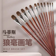
Wolf hair gouache brush round head oil brush flat head set watercolor acrylic gouache art student 6 pieces [13579 11] + line pen box