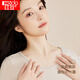 Red bean underwear for women in autumn clothes and trousers solid color cotton ammonia round neck thin thermal underwear set oat color 165