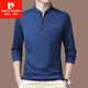 Pier Cardin Langsalz T-Shirt Herren High-End Business Casual Semi-Zipper Pure Cotton Stand Collar Sweatshirt Spring und Herbst Neues High-End-Basishemd 6625 Baolan 175/XL130Jin [Jin gleich 0,5 kg] -150jin [Jin gleich 0,5 kg]