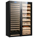 Qiaoke red wine cigar cabinet constant temperature and humidity double door double temperature white wine refrigeration and humidification box combination cabinet large capacity commercial tea cabinet Wine and Cigar Combination Cabinet A red wine full + beech wood cigar refrigerator 1.8 meters high