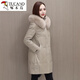 
Woodpecker 2024 new Haining leather down jacket Jurgent leather medium-length sheepskin fur jacket plus velvet thickened apricot color M [suggested Jin[Jin equals 0.5 kg]]