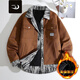 
Langgu LAWKUL autumn and winter jacket men's cotton jacket casual fashion cotton jacket trendy niche cotton jacket men's thickened warm top gown off white XL