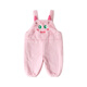 Dudu baby pants winter children's overalls plus velvet girls warm trousers thickened boys cartoon children's casual pants pink 90