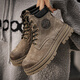 Men's Martin Boots Men's Spring and Autumn Breathable Mid-Grade Work Boots British Style High-Elevated Desert Casual Yellow Boots Khaki [Four Seasons] 45 (Standard Sneaker Size)