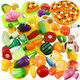 Meibosen Kindersimulation geschnitten Obstspielzeug geschnitten Leche Pizza Gemüse Dampfer Jungen und Mädchen spielen Hausgeschnitten Look Set 32-teiliges Set zufälliger Obstgemüse + Pizza