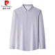 皮尔卡丹（pierre cardin）重磅桑蚕丝男士长袖衬衫中年休闲高端商务免烫格子衬衣男 9901红格衬衫 M 建议95-120斤