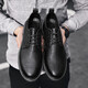 Chaussures en cuir Men de style coréen Chaussures pour hommes Fashion Chaussures décontractées British Business Chaussures formelles Trendy Tobsolaires Versatiles Small en cuir chaussures Wanda 9920 Black 40