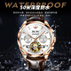 
European Pinke Swiss certified brand watches for men fully automatic mechanical watches luminous hollow flywheels for men gifts business watches European Pinke-3291-brown leather rose shell white surface