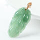 Golden Magnolia Duft A-Grade Natural Jade Tree Blatt Anhänger mit Zertifikat Goldener Zweig Jade Blatt Karriere Erfolg Jade Anhänger SN3895 ungefähr 36*24,5*4,5 mm