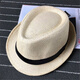 KAROND new small top hat men's spring and summer white sun protection large brim beach hat men's and women's British jazz autumn and winter sun hat straw hat pure white adult size 58CM