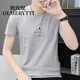 Oumeiti Herren T-Shirt Herren-Kurzärärmel-Neu-Herren-Sommer-Top-T-Shirt Dünne halbärmelige Basishemd-Sommeranzug F655 Black 4xl (170-190jin [Jin ist gleich 0,5 kg])