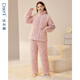 Dalli couple pajamas winter coral velvet three-layer quilted thickened warm flannel sandwich casual home wear set for women T8237113-011-pink women L