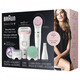 BRAUN Epilator Silk-epil 9 9-985, Women's Facial Elimination Device, Cordless Shaving, Rechargeable, Wet and Dry, Cleansing Brush White