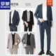 ROMON Light Luxury Simple Casual Suit Suit Men's Light and Mature Style Korean Style Loose and Handsome Commuting Suit Jacket KTL Gray Blue 19 Jacket + Tailor-made Pants + White Shirt Free 2XL