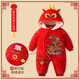 莫代尔婴儿衣服秋冬加厚加绒红色新生宝宝连体衣龙年满月外出服冬装冬季 TY9719粉色小猪猪 100码建议年龄18-24个月