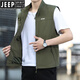 JEEP SPIRIT休闲马甲男士2024夏季薄款户外透气立领坎肩拉链马夹外套 宝蓝色 2XL